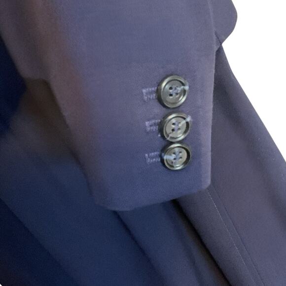 Vintage The Villager 2 Piece Suit Skirt Blazer Jacket Women SZ 14 Navy Blue Wool - Picture 9 of 16